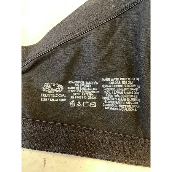 Fruit of the Loom Women's 40DD Black White Nude 3 Pack Cotton T-Shirt Bra K29-19 - Picture 5 of 6